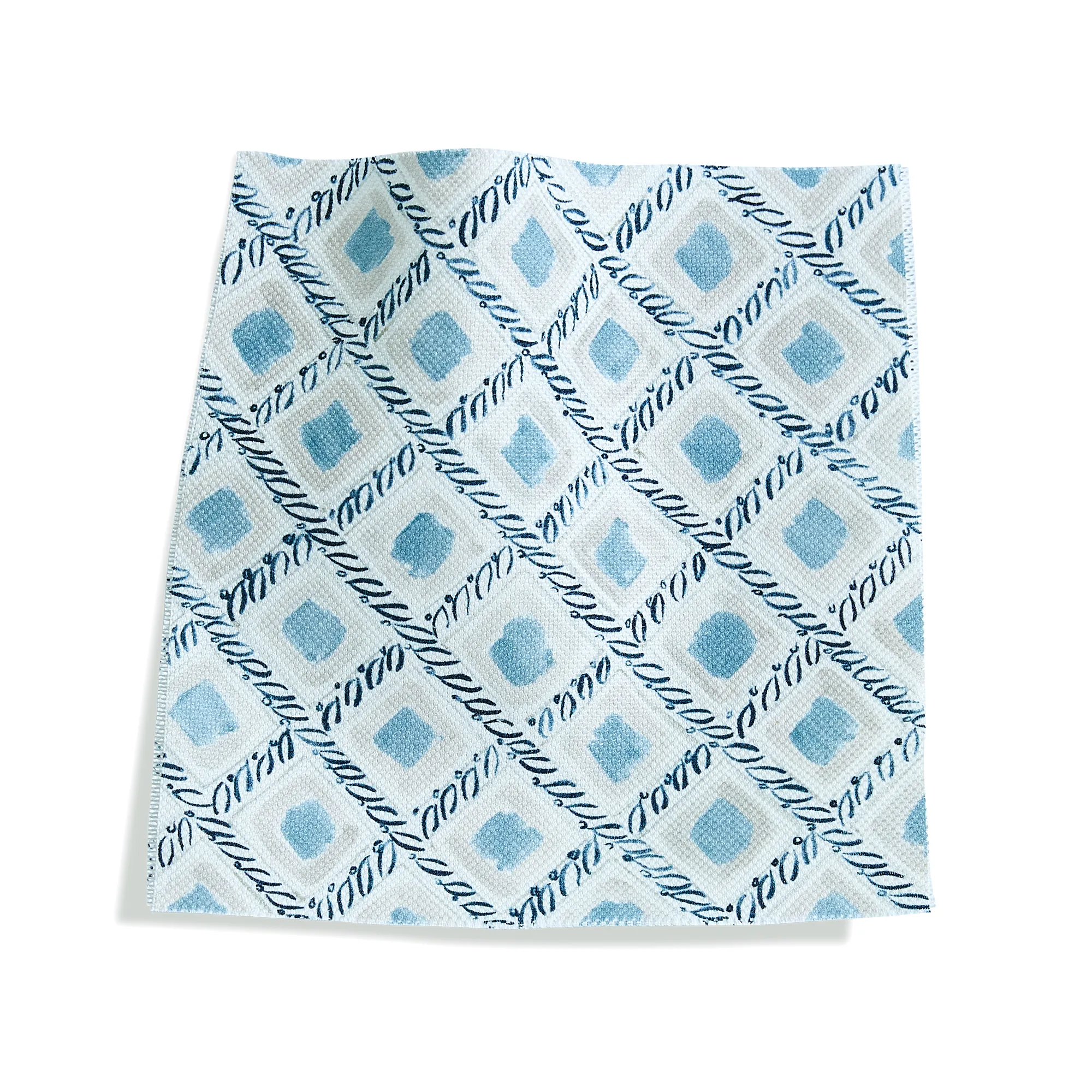 Braided Diamonds Small Fabric in Blue/Taupe
