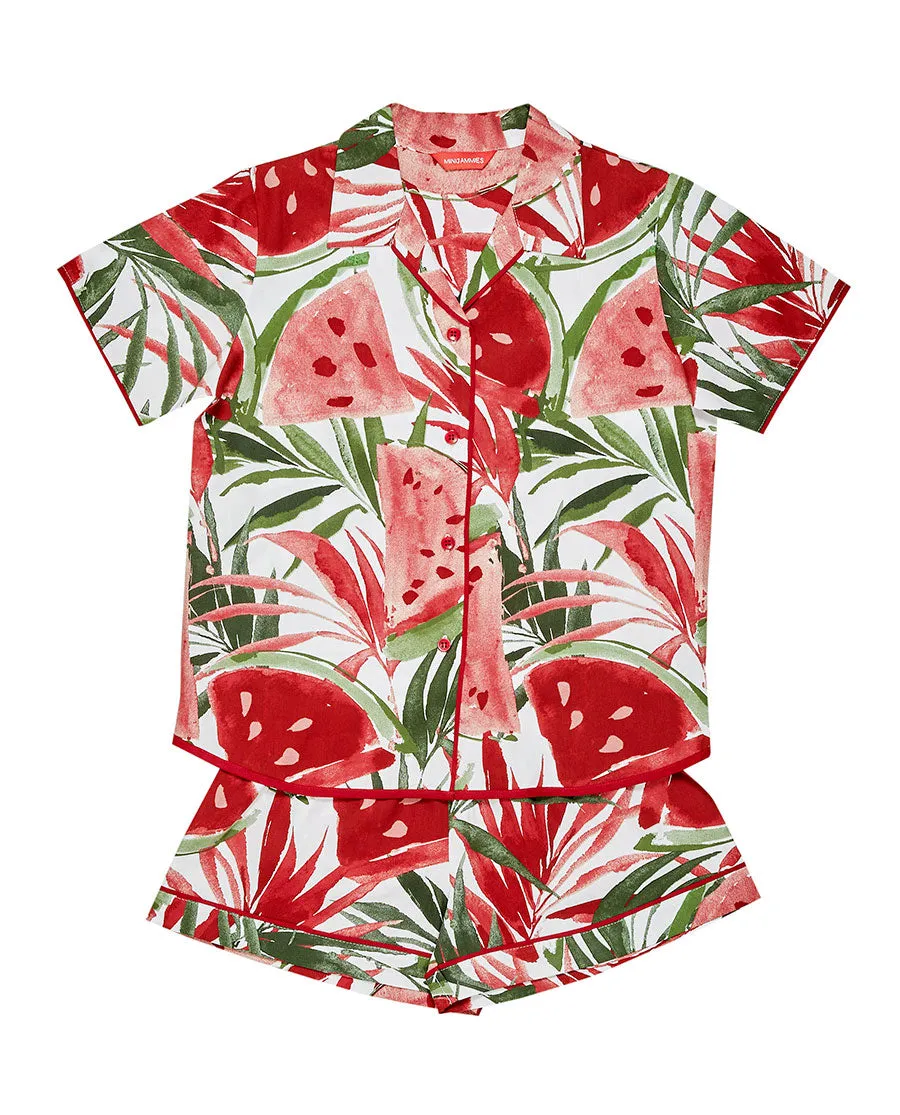 Mel Girls Watermelon Print Shorty Set