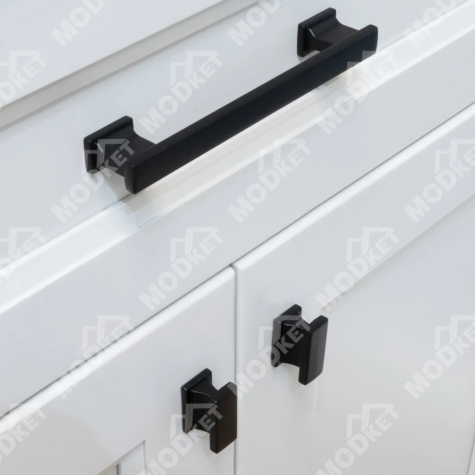 Modket MH1663 Solid Matte Black Cabinet Pulls Handles